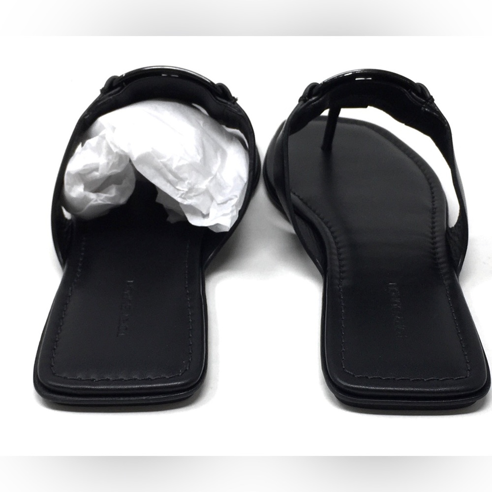 * SOLD Tory Burch Georgia Sandal Thong Comfort Leather Perfect Black, Sz 9 - Picture 6 of 12